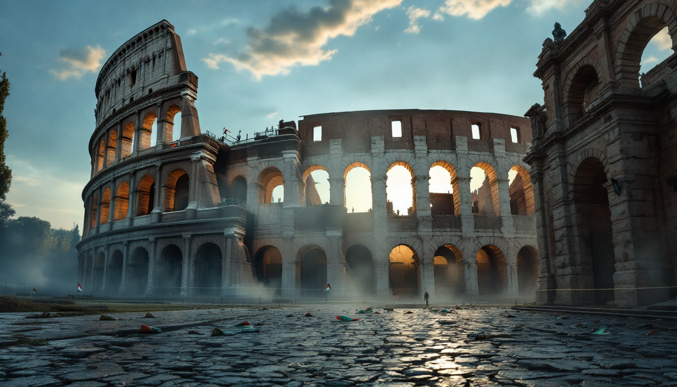Masked Mob Waving Palestinian Flags Storms the Roman Colosseum as Riots Spread Across Europe